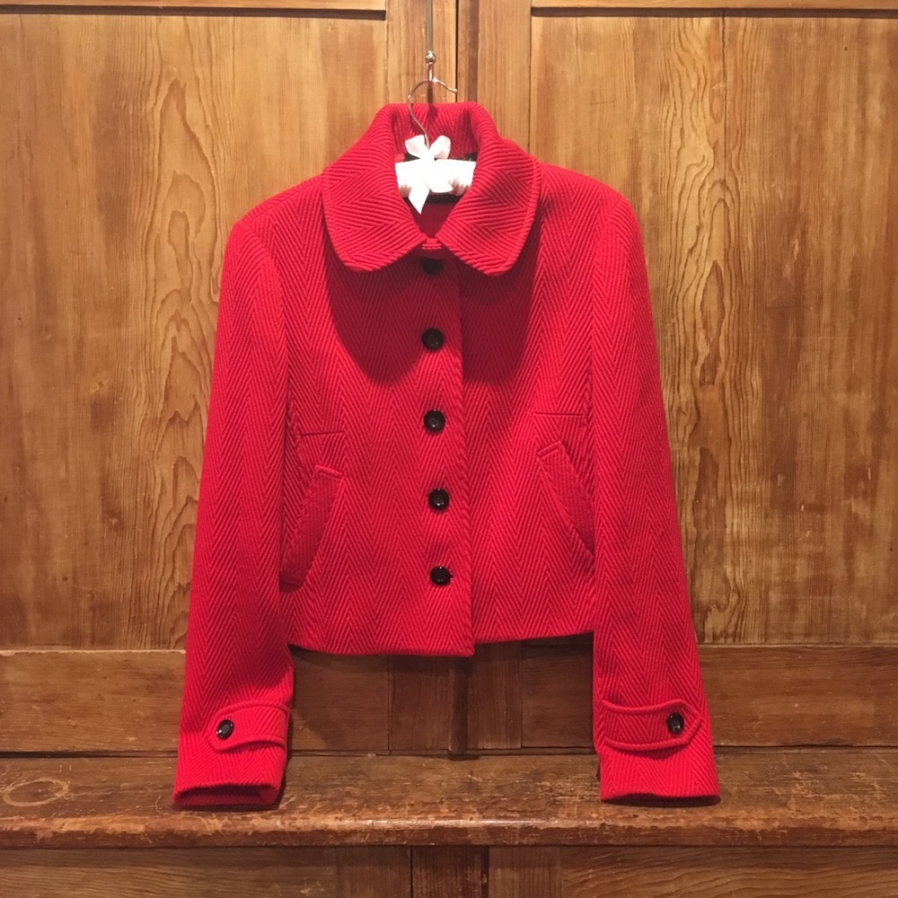 Carlisle Red Cropped Wool Jacket